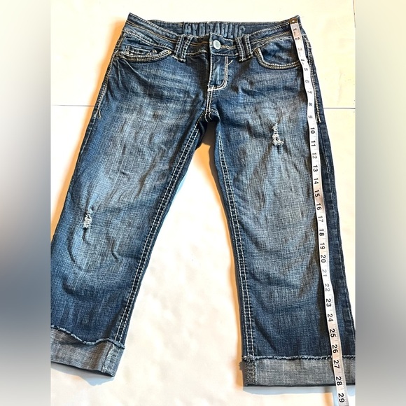 Hydraulic Women's Distressed Blue Jeans Capris Size 5/6 - Picture 9 of 15